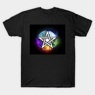 Glowing Wiccan Pentagram T-Shirt